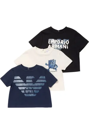 Emporio Armani 3er-pack Bedruckte T-shirts Aus Baumwolljersey