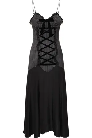 Alessandra Rich Midikleid Aus Wolle Mit Schnürung