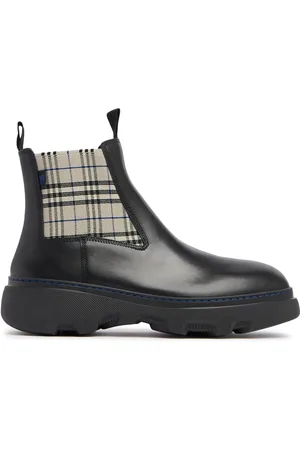 Burberry Chelseastiefel Aus Kariertem Leder