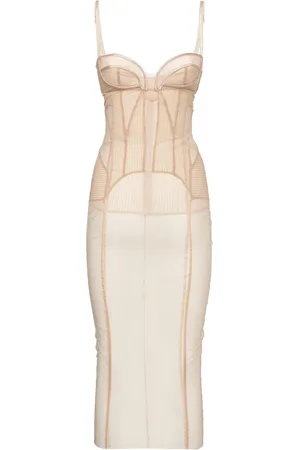 Dolce & Gabbana Langes Kleid Aus Stretch-tüll