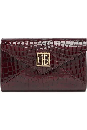 ANINE BING Small Elly Embossed Leather Clutch