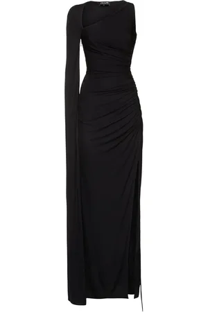 DEL CORE Langes, Drapiertes Kleid Aus Viskosejersey