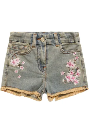 MONNALISA Bestickte Shorts Aus Denim