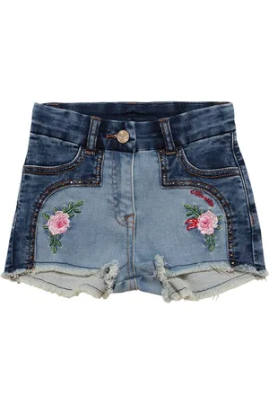 MONNALISA Verzierte Shorts Aus Baumwolldenim