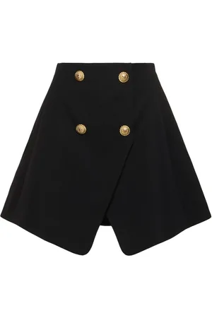Balmain Minirock Aus Woll-grain De Poudre