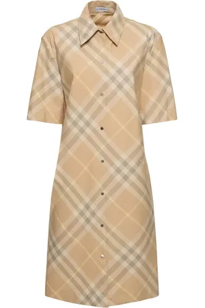 Burberry Kariertes Minikleid Aus Baumwolljersey