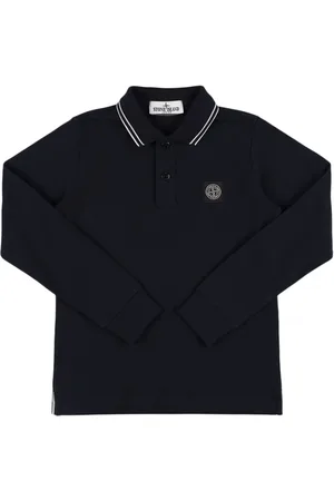Stone Island Langärmeliges Polohemd Aus Baumwollpiqué