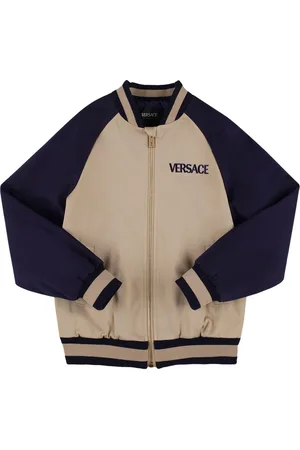 VERSACE Collegejacke Aus Leder Mit Stickerei