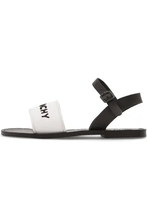Givenchy Sandalen Aus Leder Und Canvas Mit Logo