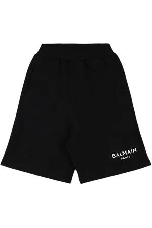 Balmain Shorts Aus Baumwollfleece Mit Logo