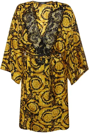 VERSACE Minikleid Aus Seidentwill Mit Barocco-druck