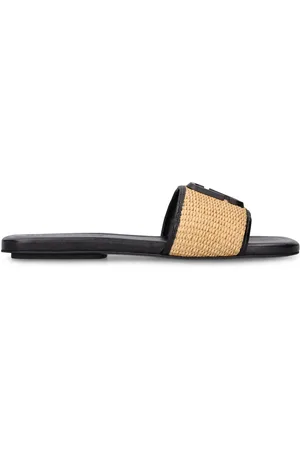 Marc Jacobs 10mm Flache Raffia-sandalen „the J Marc“