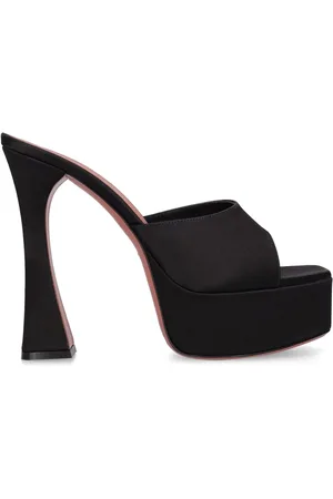 Amina Muaddi 140mm Hohe Mule-sandaletten Aus Satin „dalida“