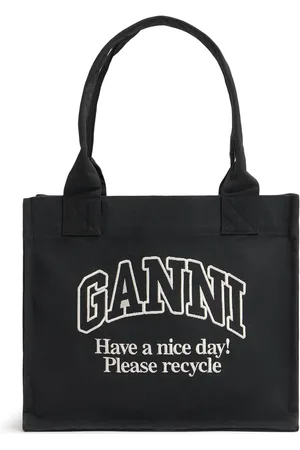 Ganni Große Denim-tragetasche „easy“