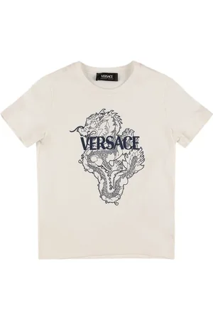 VERSACE T-shirt Aus Baumwolljersey Mit Druck