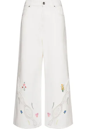 Max Mara Bestickte, Weite Baumwollhose „lord“