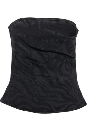 ROTATE Top Aus Baumwolldenim „zebra“