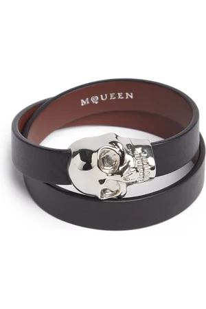 Alexander McQueen Armband Aus Messing Und Leder „skull“