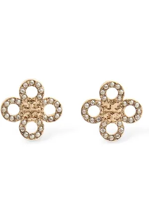 Tory Burch Small Kira Clover Pavé Stud Earrings