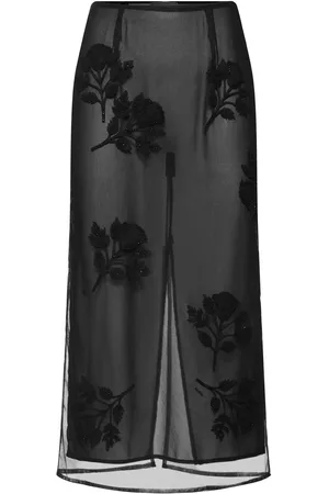 BLUMARINE Transparenter Midirock Mit Blumenstickerei