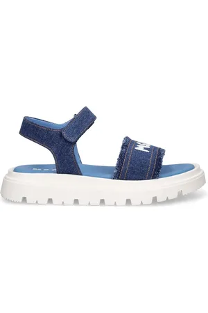 Msgm Sandalen Aus Baumwolldenim Mit Logodruck