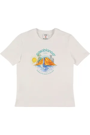 Casablanca Bedrucktes T-shirt Aus Baumwolljersey