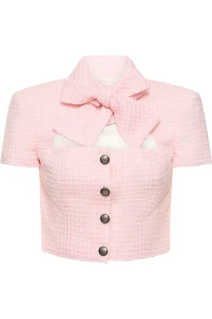 Alessandra Rich Kurzes Tweed-top Mit Pailletten