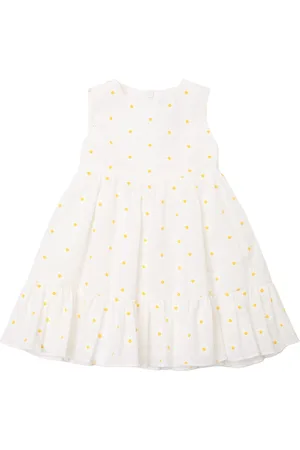 Il gufo Besticktes Baumwollkleid „daisy“