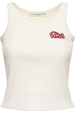 Alessandra Rich Tanktop Aus Baumwolljersey Mit Patch