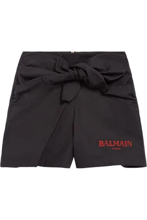 Balmain Shorts Aus Baumwollpopeline Mit Schleife