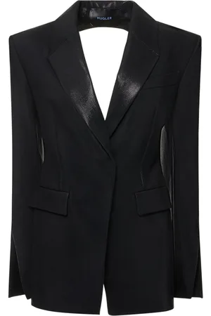 MUGLER Glänzendes, Hinten Offenes Jackett Aus Twill