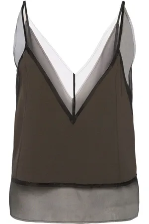 Ami Tanktop Aus Mesh Und Satin
