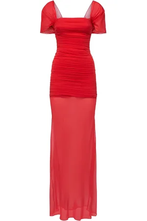 GIUSEPPE DI MORABITO Langes Kleid Aus Stretch-seide Mit Flügelärmeln