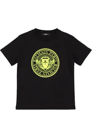 Balmain Bedrucktes T-shirt Aus Baumwolljersey