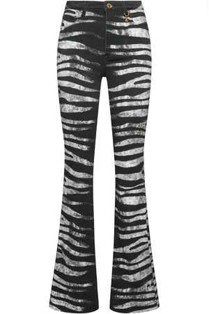 Roberto Cavalli Gerade Jeans Aus Stretch-drillich Mit Druck