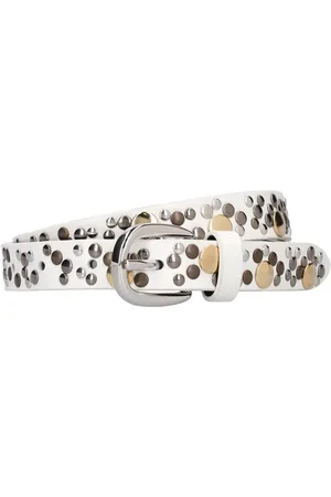 Alessandra Rich 2cm Breiter Ledergürtel Mit Nieten
