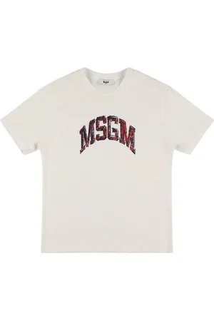 Msgm Besticktes T-shirt Aus Baumwolljersey
