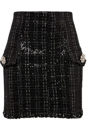Balmain Minirock Aus Tüll Mit Glitzer
