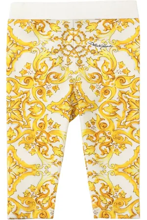Dolce & Gabbana Leggings Aus Baumwolljersey Mit Maiolikadruck