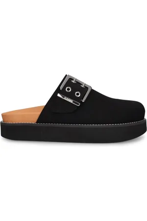 Ganni 30mm Hohe Mules Mit Schnalle "feminine"