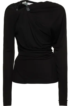 Victoria Beckham Langarm-top Aus Drapiertem Jersey