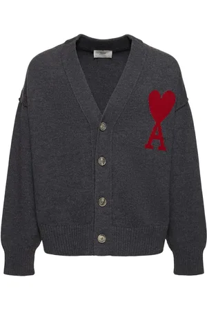 Ami Cardigan Aus Wollstrick Mit Logo