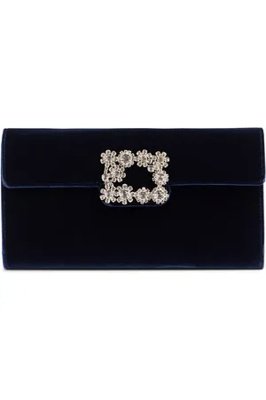 Roger Vivier Samtclutch Mit Verzierter Schnalle