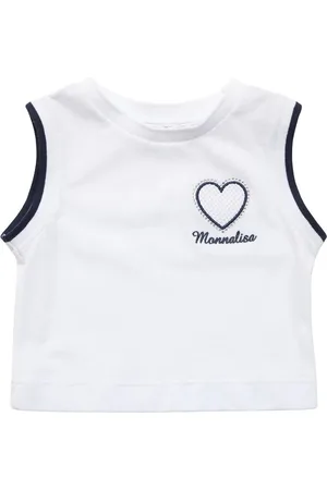 MONNALISA Besticktes Tanktop Aus Baumwolljersey