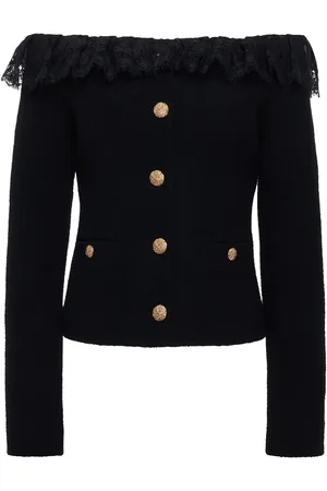 Alessandra Rich Schulterfreie Tweed-bouclé-jacke