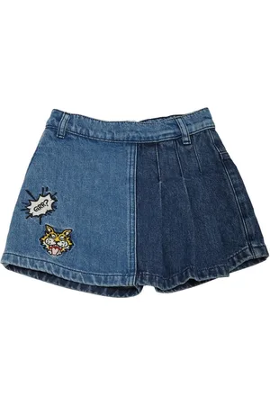 Kenzo Shorts Aus Baumwolldenim Mit Logopatch