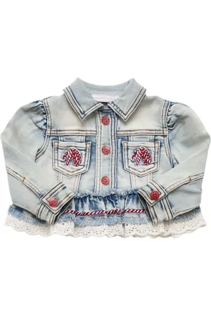 MONNALISA Embroidered Denim Jacket