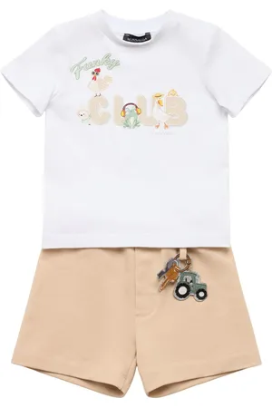 MONNALISA T-shirt Und Shorts Aus Baumwolle Mit Druck