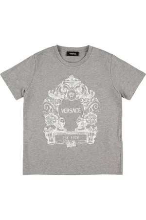 VERSACE Bedrucktes T-shirt Aus Baumwolljersey