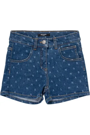 Balmain Shorts Aus Baumwolldenim Mit Logodruck